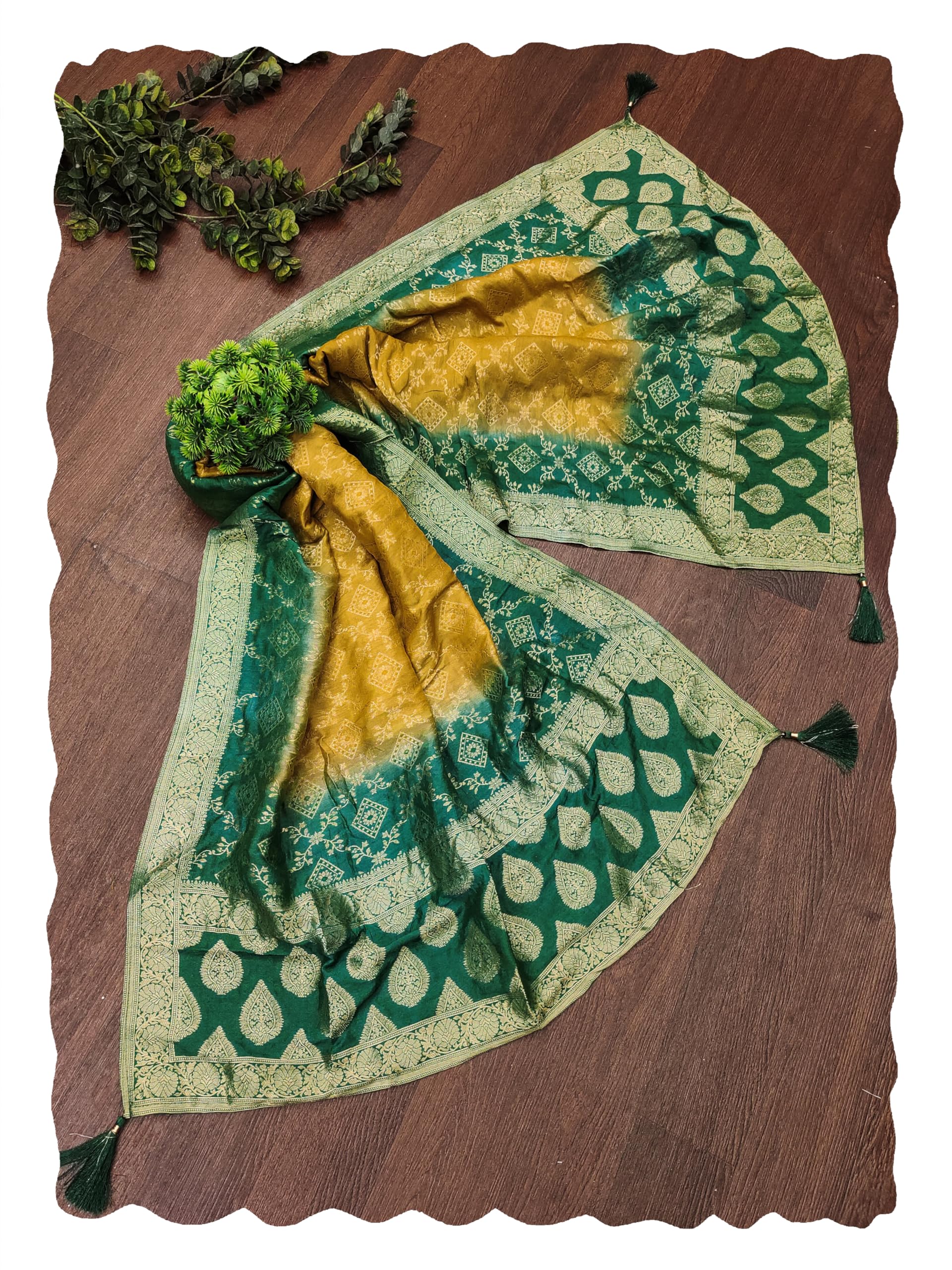 trendmalls Women's Banarasi Silk Ethnic Motiff Design Dupatta-picture-27