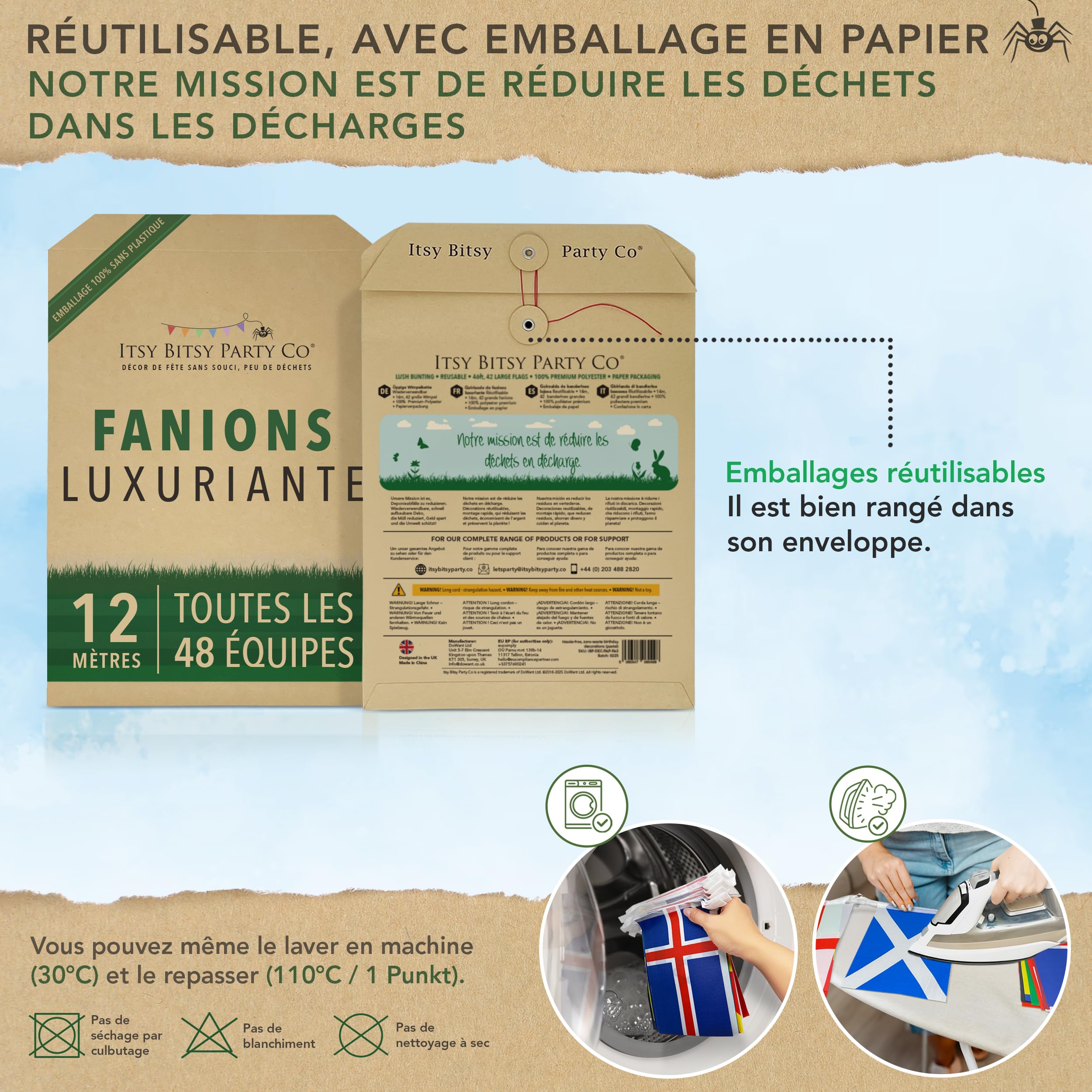 Banderole réutilisable Coupe du Monde 2026 – 48 équipes qualifiées – Décoration football 2026