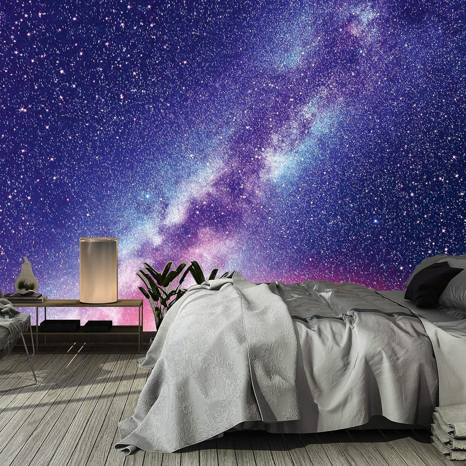 Papier peint photo Univers 3D pour masquer un mur nu avec un décor de galaxie géante