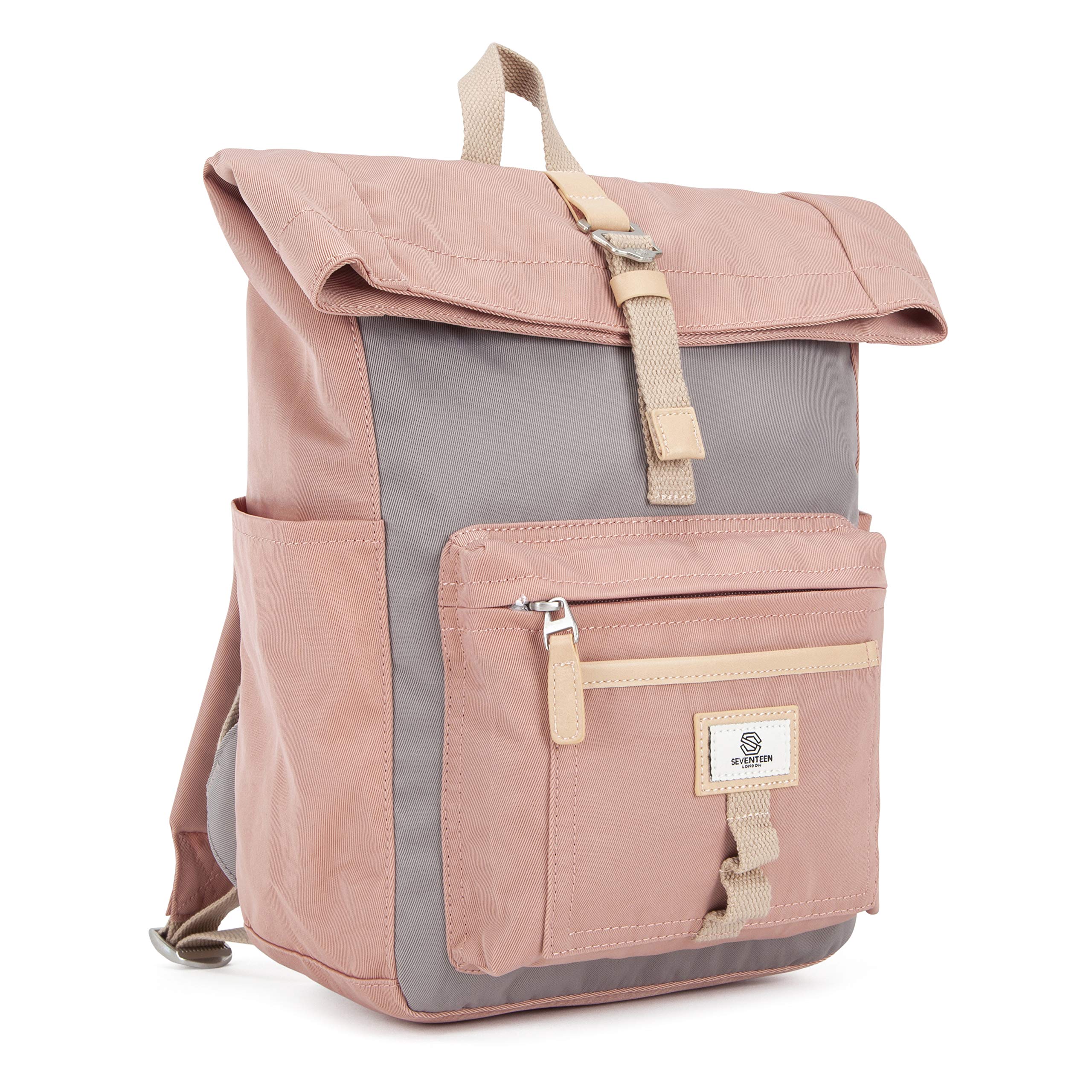 SEVENTEEN LONDON - Modern and stylish 'Canary Wharf' backpack - can be rolled up and folded - ideal for up to 15" laptop