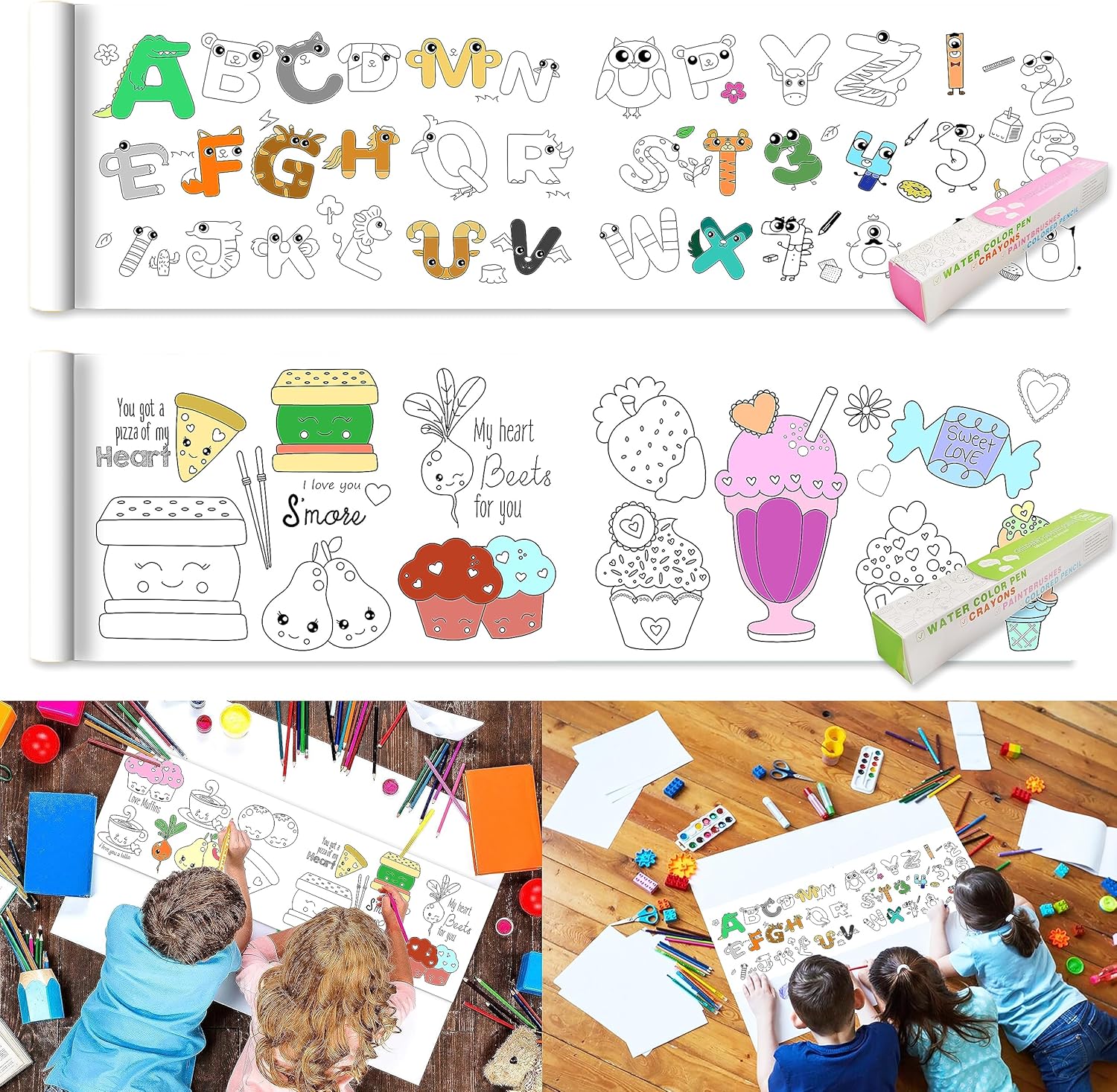 2Pcs Children's Drawing Roll, Drawing Paper for Kids