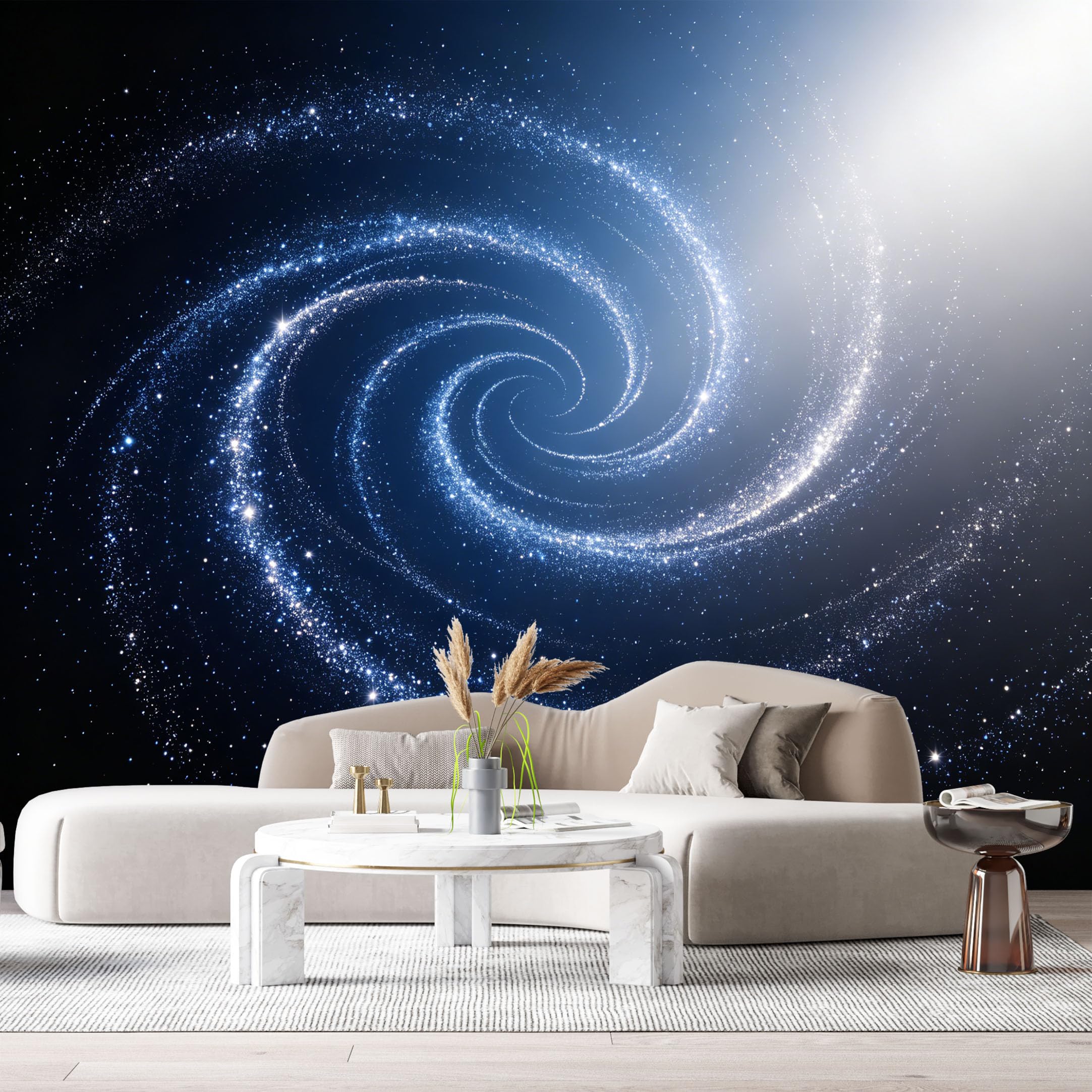 Custom Size Wall Murals Galaxy Spiral Abstract Cosmic Stars Space Swirl 3D Effect SelfAdhesive Wall Fabric Removable Large Wallpaper for Photo Living Room