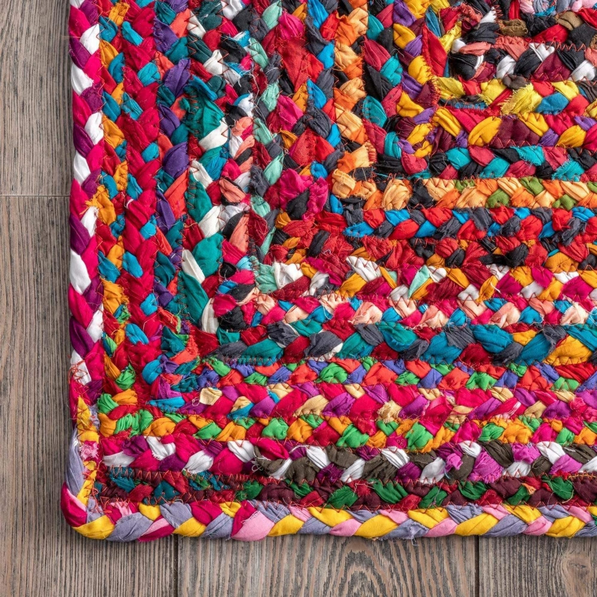 Indischer handgefertigter mehrfarbiger ChindiWohnzimmerteppich aus Naturfasern, umweltfreundlich, 2.6 x 10 Quadratfuß (78 x 300 cm), Läuferteppich, Läuferteppich, Schlafzimmerteppich