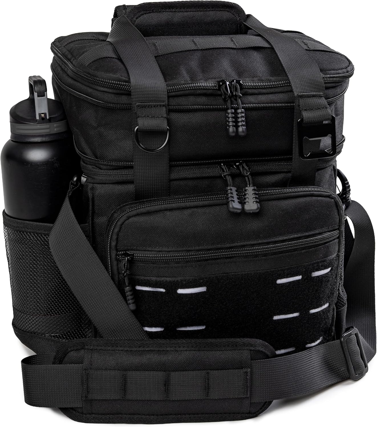 ThinkFit Tactical Lunch Box for Men - Heavy Duty Insulated Lunch Bag - Military Style Large Capacity Meal Prep Cooler Bag for Work, Construction, Blue Collar - Waterproof MOLLE System