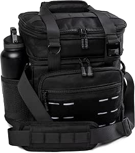 Tactical Lunch Box for Men, Heavy Duty Expandable Insulated Cooler Bag with Shoulder Strap