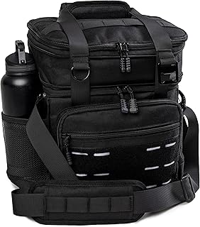 ThinkFit Tactical Lunch Box for Men - Heavy Duty Insulated Lunch Bag - Military Style Large Capacity Meal Prep Cooler Bag for Work, Construction, Blue Collar - Waterproof MOLLE System