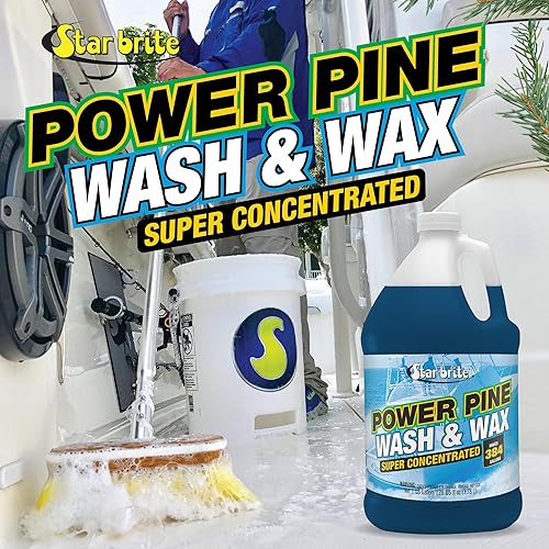 Miniatura 8 de STAR BRITE Power Pine Wash & Wax - Fórmula concentrada de grado marino para barcos, automóviles y más, limpia, brillo, protección UV y elimina