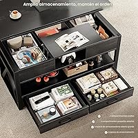 Vista 4 de Memobarco Mesa de Centro con Tapa Elevable de 40", Mesas de Centro Elevables Multifunción 4 en 1 con Cajones de Almacenamiento y Compartimento