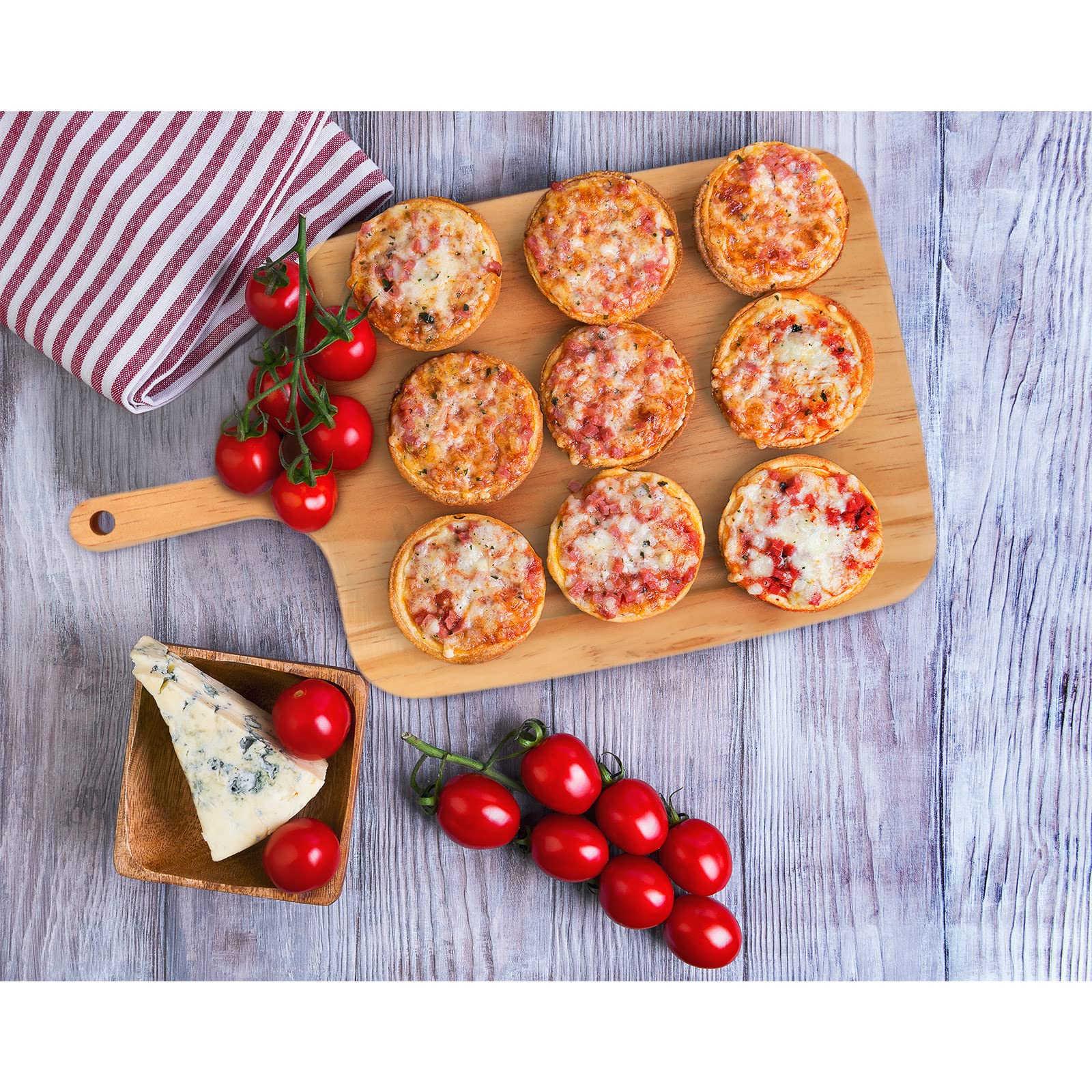 Lot De 4 Planches à Pizza En Bois Demi-cercle - Idéales Pour Four Et Service (tailles Assorties)