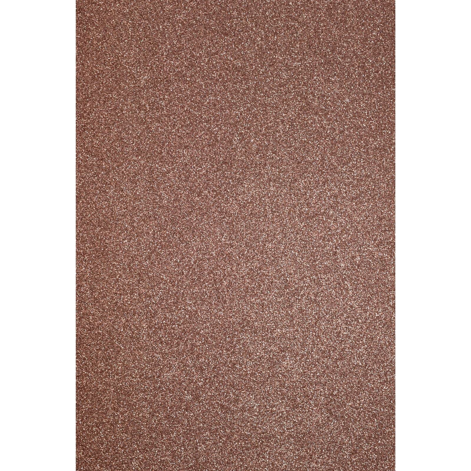 Florence Glitter Cardstock - Coloured A4 - Brown - 5 Sheets - 250 GSM Craft Paper for Card Making