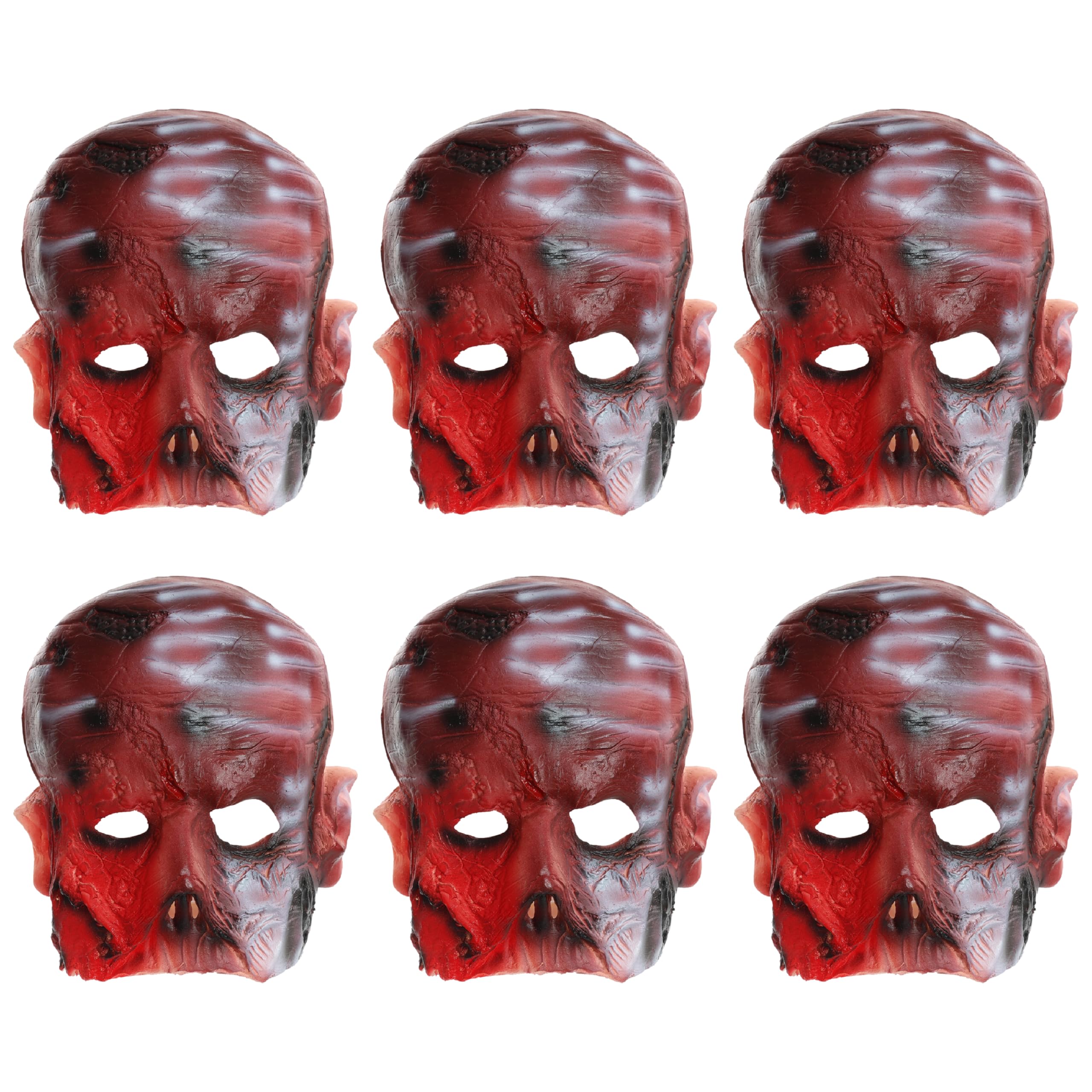 Halloween Burnt Man Face Mask - Covered in Bloody Wounds, Charred Skin and Eye Holes - Perfect for Halloween Fancy Dress - Pack of 12