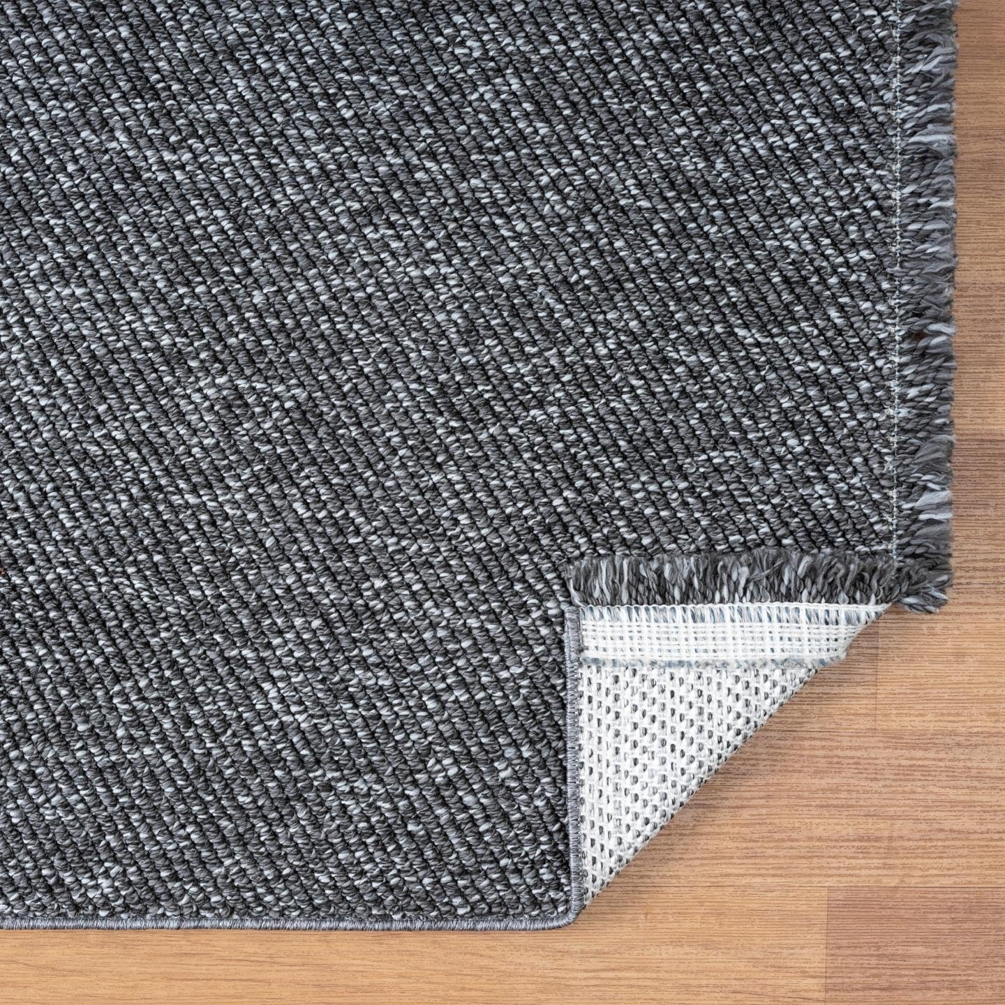 LUXE WEAVERS Solid Machine Woven Smoke 2x3 Area Rug, Indoor Stain-Resistant Carpet
