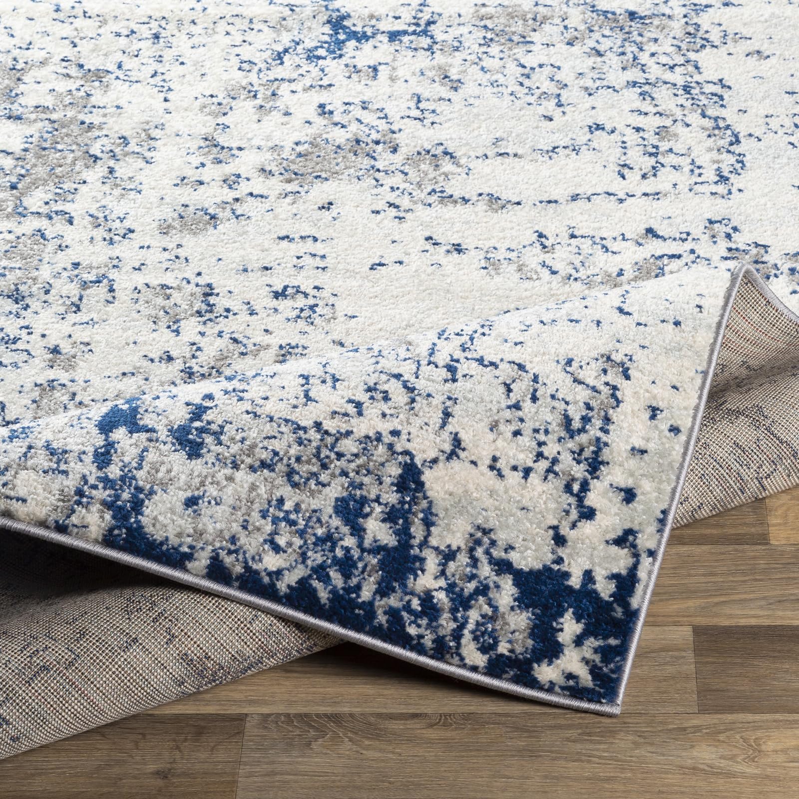 Livabliss Leyte Tapis Moderne Abstrait - Tapis Salon, Salle à Manger, Chambre Adulte et Ado, Cuisine - Design Marbre Moucheté Multicolore, Poil Ras Doux 200x275 cm - Charbon, Gris, Blanc
