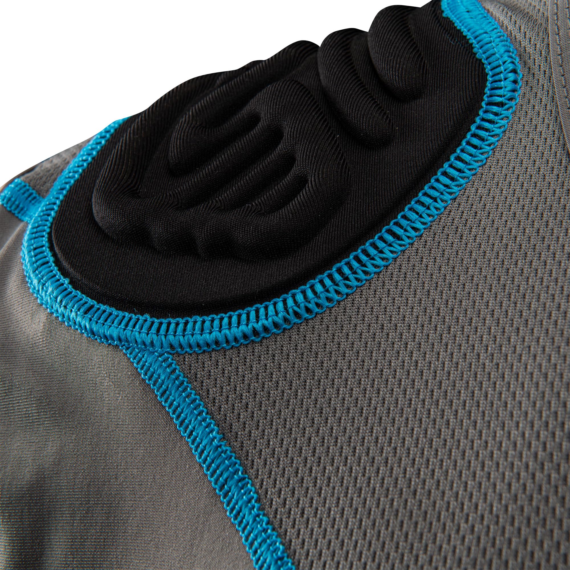 CHAMPRO Bull Rush Football Compression Shirt w Cushion System, Charcoal, Black Inset, Small - Image 4