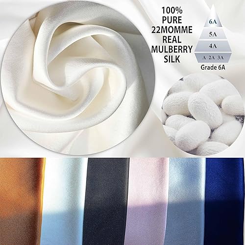 Miniatura 6 de Jadebeads Funda de almohada de seda de morera 100% pura 22Momme para cabello y piel, grado 6A, funda de almohada de seda blanca antiacné y