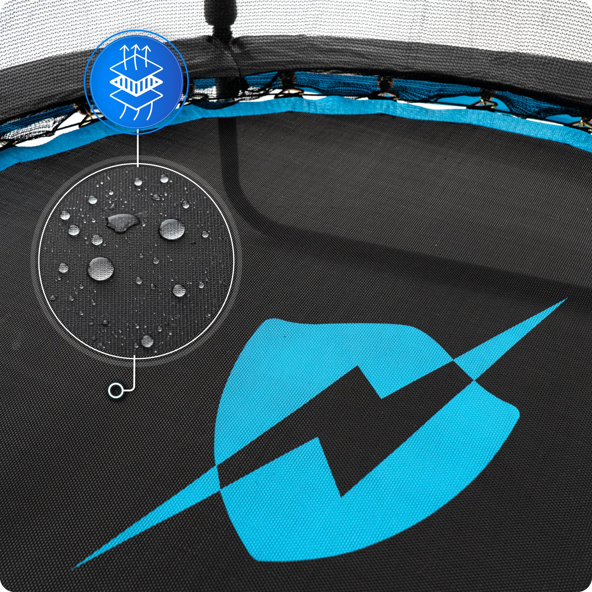THUNDER Trampolino da Giardino con Rete e Scala – Outdoor per Bambini e Adulti, Stabile, Wetterfest, Varie Misure e Color