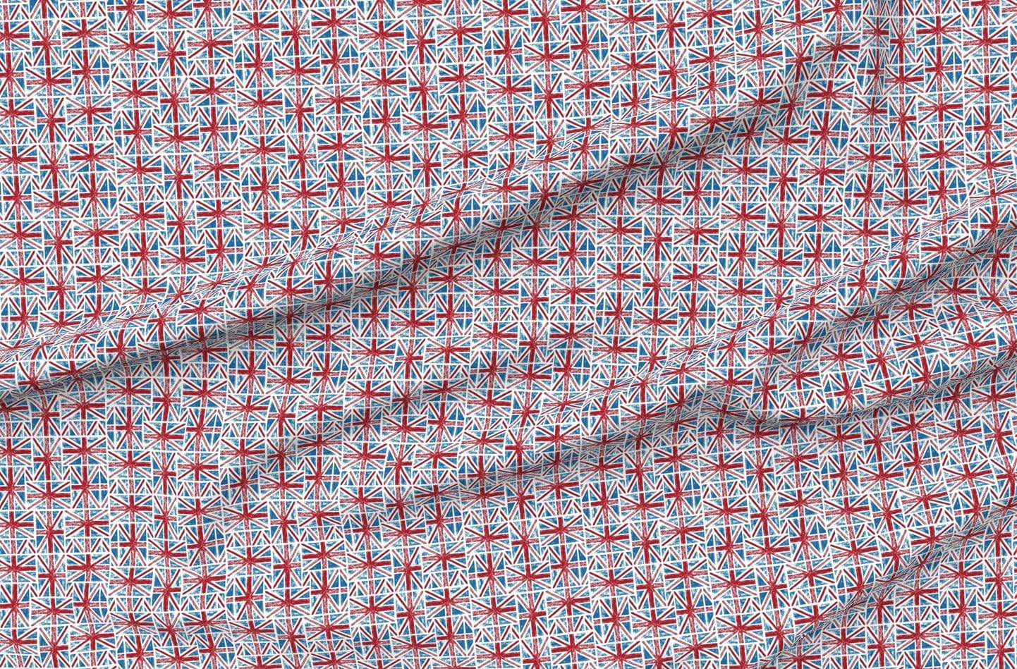 Spoonflower Fabric - English United Flag England British Geometric Printed on Petal Signature Cotton Fabric Fat Quarter - Sewing Quilting Apparel Crafts Decor