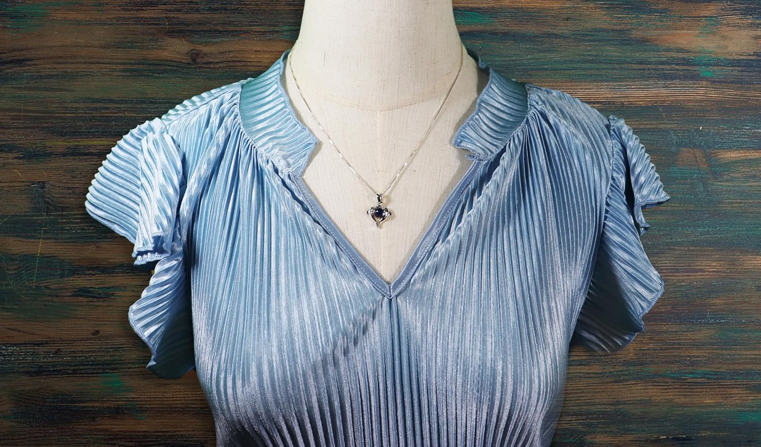 Jewelry Trends Double Love Dolphins Sterling Silver Pendant Necklace 18" Blue Crystal - Image 6