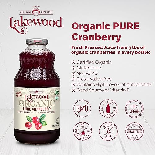 Miniatura 8 de Jugo orgánico de arándano Lakewood 1cuarto de galón