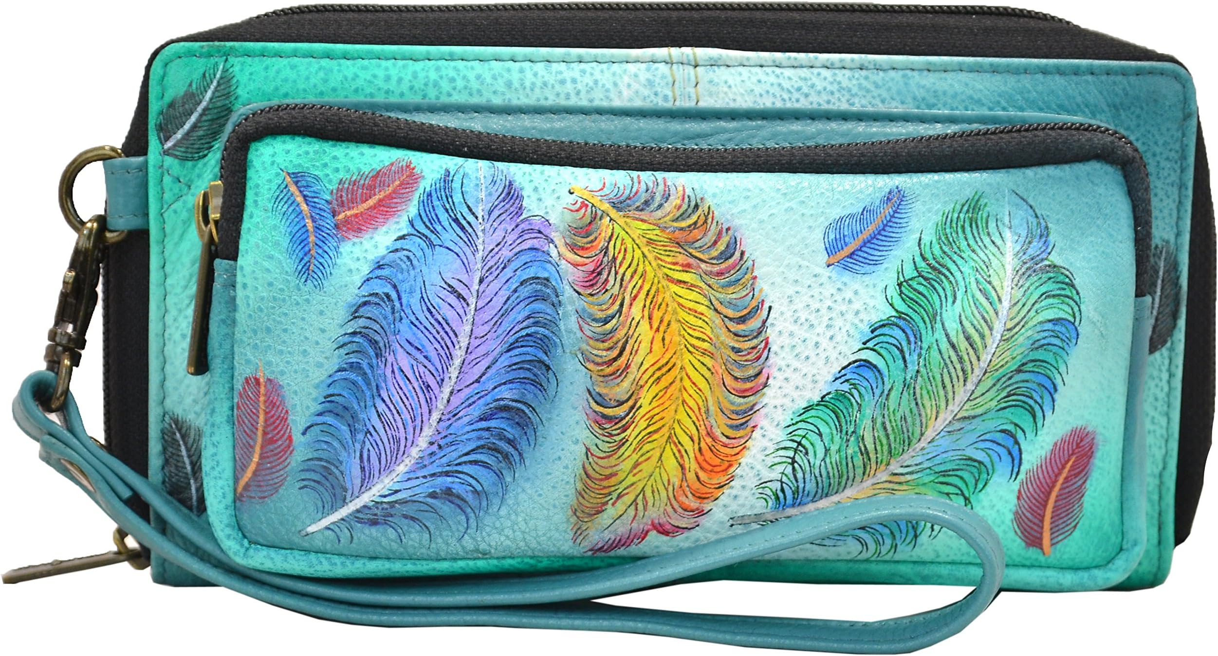 Anuschka Handpainted Leather Women's RFID Blocking Zip Around Wallet