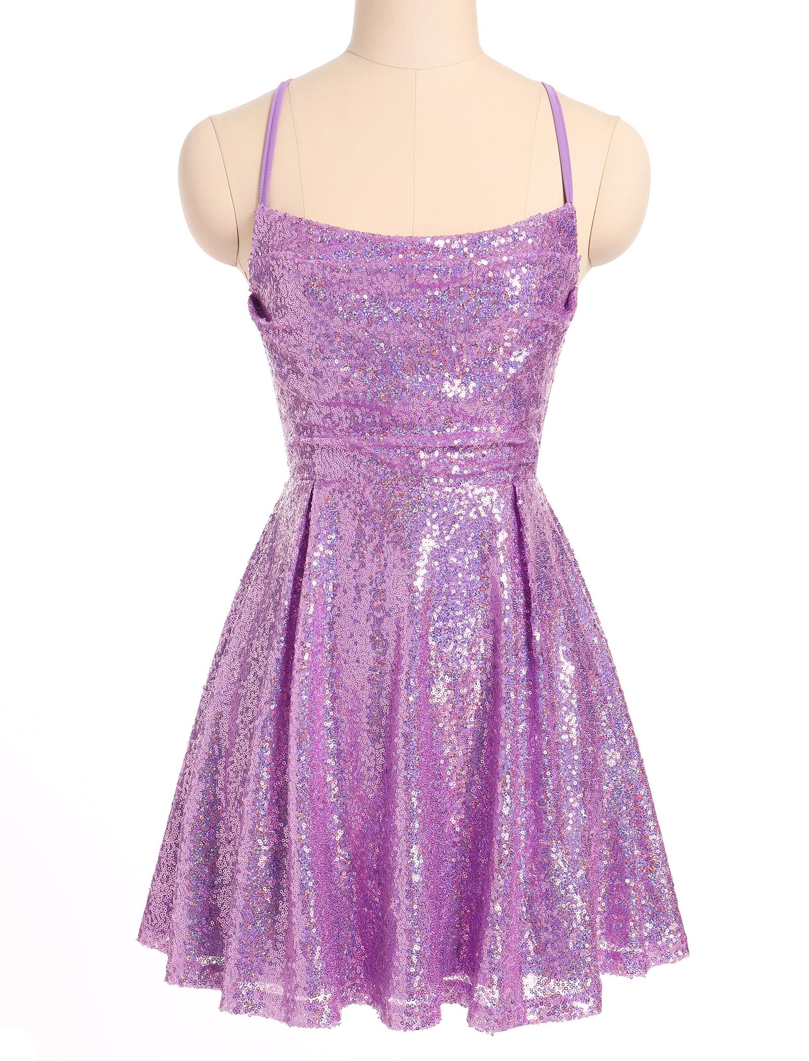 ODIZLI Vestido corto sexy de lentejuelas brillantes con purpurina y lazo en la espalda para mujer, vestido de baile de graduación