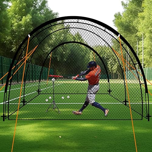 Miniatura 7 de Baseball Batting Cage for Backyard, Softball Cage Batting Net Portable with Carrying Bag Detachable Door with Hitting Target for Batting Training