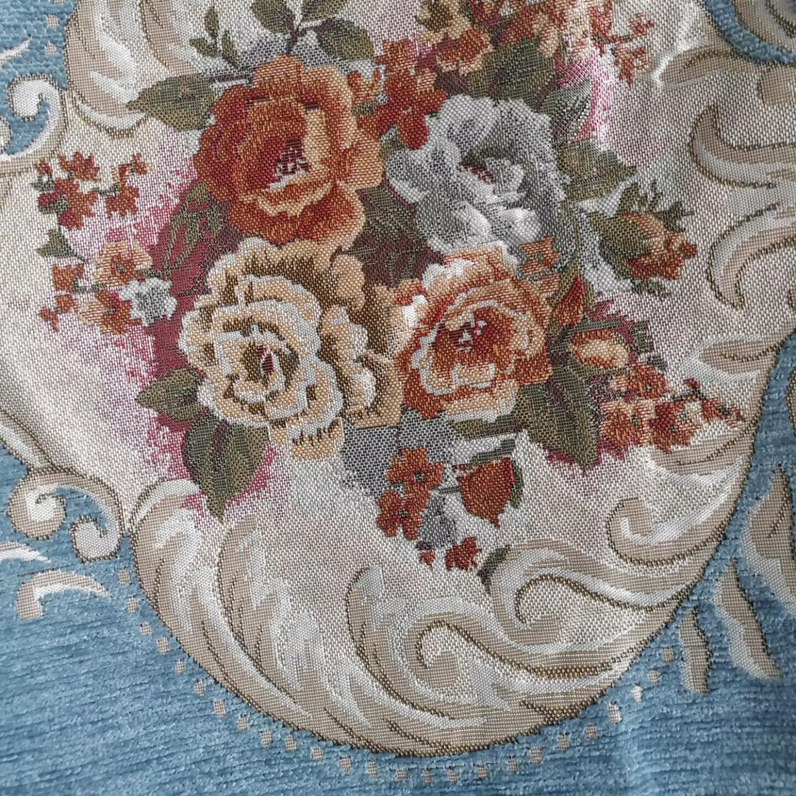 Set di 2 federe per cuscini ricamate vintage per divano, federe per cuscini Euro Sham per soggiorno (blu)