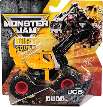 Monster Jam, Official Dugg Dirt Squad Excavator Monster Truck with Moving Parts, 164 Scale Die-Cast Vehicle