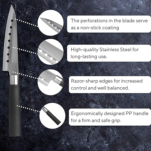Miniatura 3 de Berghoff Essentials Santoku Knife Orient - Cuchillo multifuncional de 5 pulgadas con mango de polipropileno ergonómico afilado y bien equilibrado