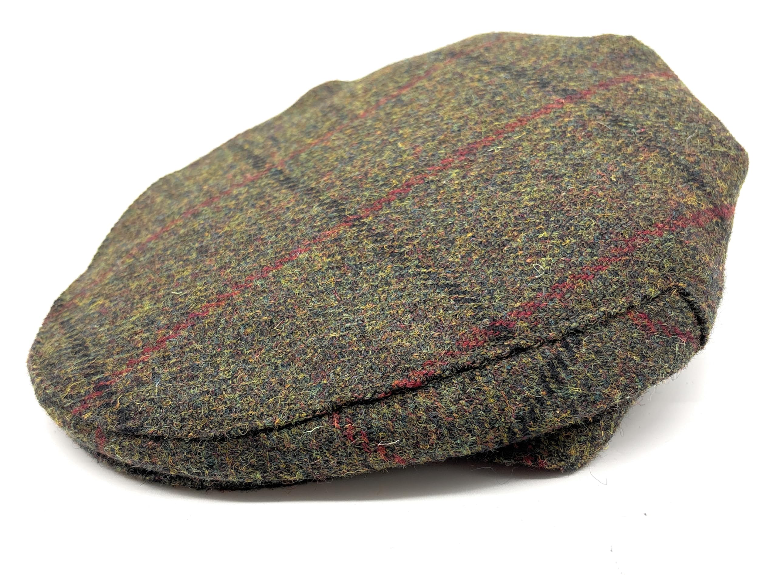 Harris Tweed County Flat Cap, Authentic Scottish Made, Men's (UK, Alpha, One Size, Dark Green Check)