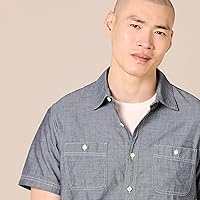 Vista 4 de Tienda Essentials - Camisa de popelina de manga corta de ajuste regular para hombre