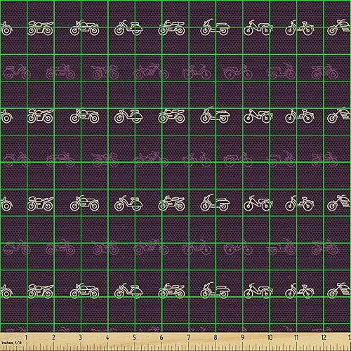 Vista 618 de Ambesonne Tela beige de The Yard, ilustración contemporánea de animales marinos en estilo retro, arte de caballito de mar de cangrejo de pulpo, tela