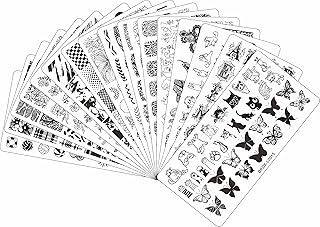 VNC 21 Pcs Nail Stamp Plates Set 16 Plate 2Stamper and 2 Scraper 1storage Bag Nails Art Stamping Plate Scraper Stamper Set Leaves Flowers Animal Nail Plate Template Image Plate Set