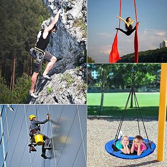 PACEARTH Swing Swivel 35KN Breaking Strength 360 Rotator Safety Rotational Device Hanging Accessory for Rock Climbing, Hanging Hammock, Web Tree Swing, Aerial Dance, Children's Swing Spinner Hanger