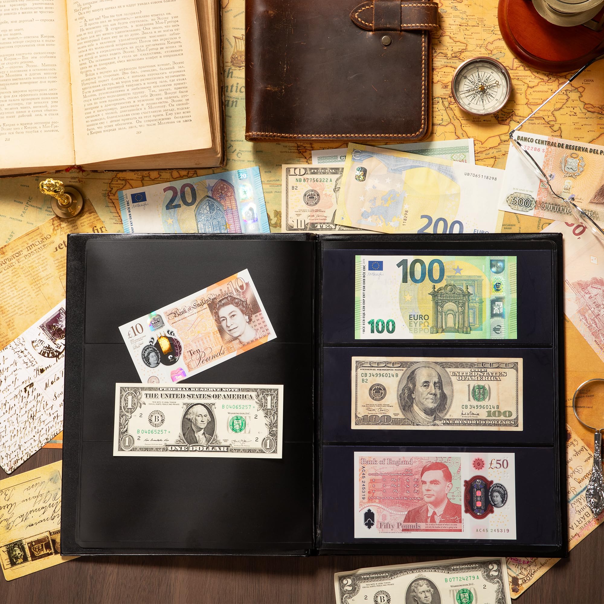 Uncle Paul 60 kieszeni album walutowy – album na banknoty ze sztucznej