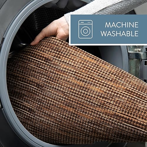 Miniatura 6 de TOWN & COUNTRY BASICS Smooth Step - Tapete de cocina de perfil bajo, lavable a máquina, con respaldo antideslizante, marrónbeige, 24 x 35 pulgadas