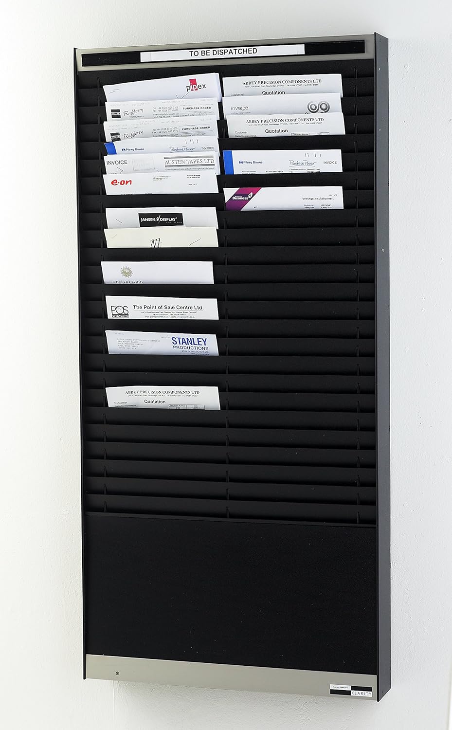 Job Card Rack for A4 Portrait Service Documents 50 Pockets Black