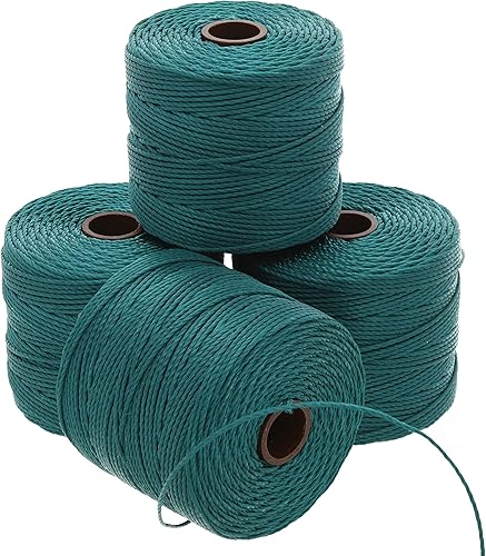 Miniatura 1 de The Beadsmith S-Lon #18 - Cordón de color verde y azul - Tubo de 4 carretes - 77 yardas - Ideal para atar cuentas de ganchillo y joyas de micro