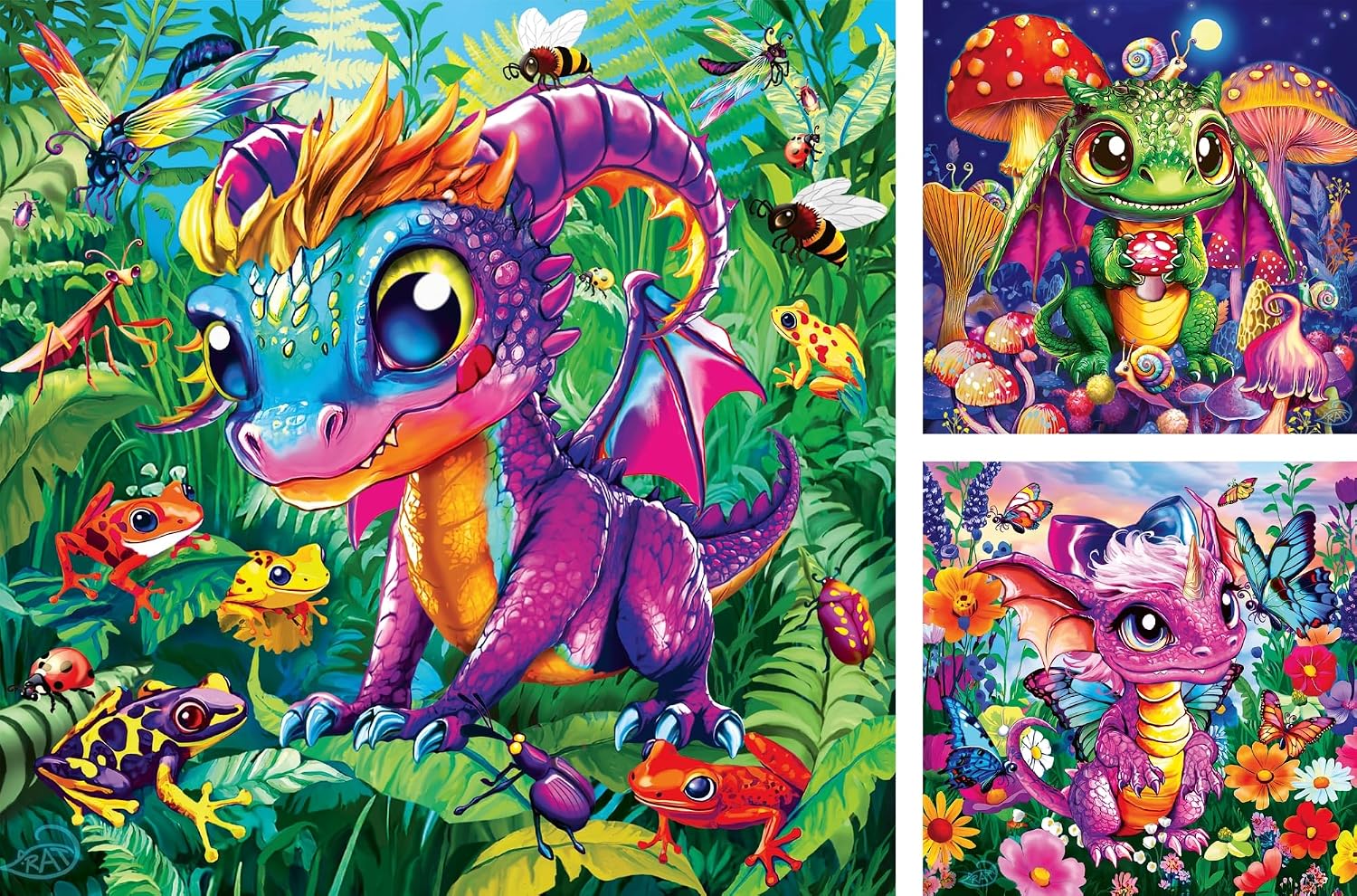 Ravensburger Baby Garden Dragons 3x49 Piece Puzzle Set for Kids 5+