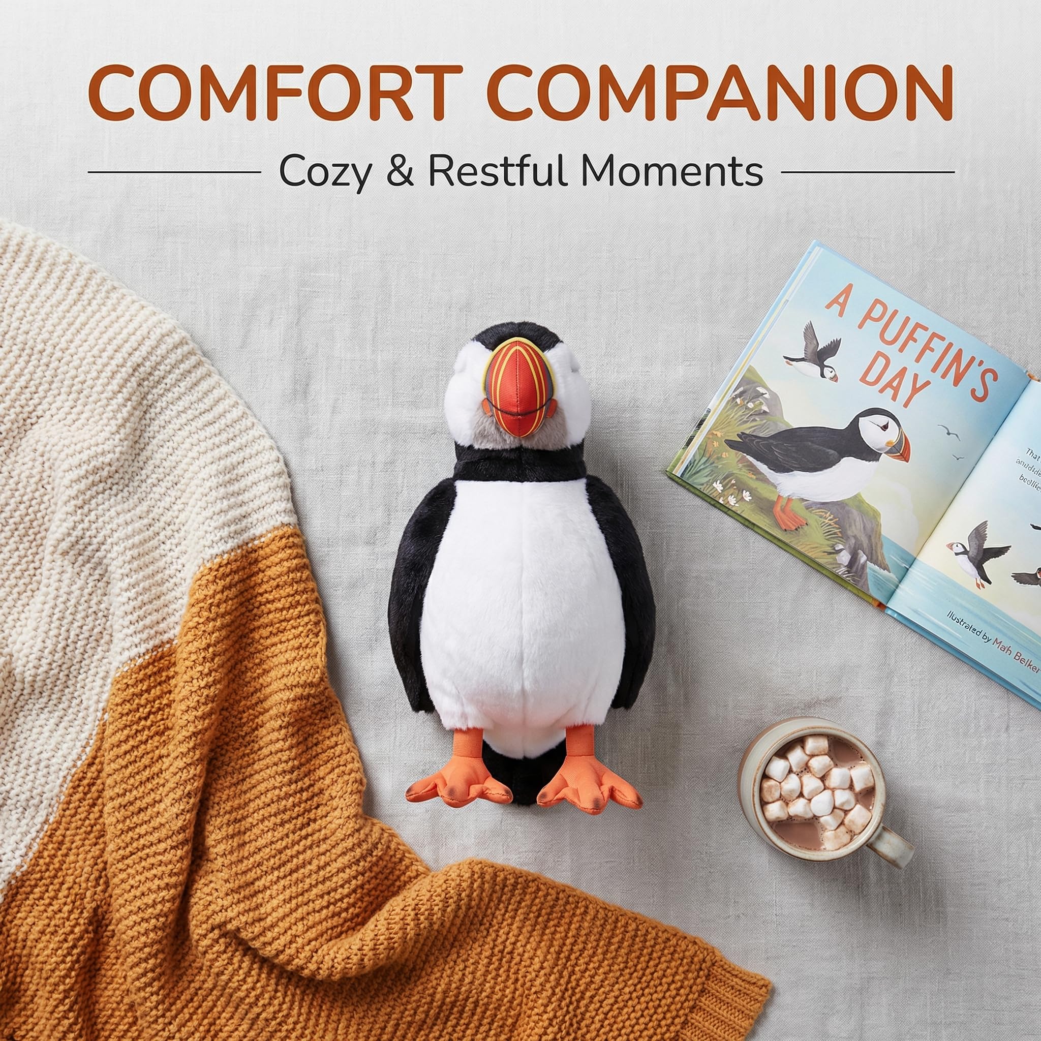 Amazon.co.jp: ツノメドリのぬいぐるみ、本物そっくりのツノメドリの