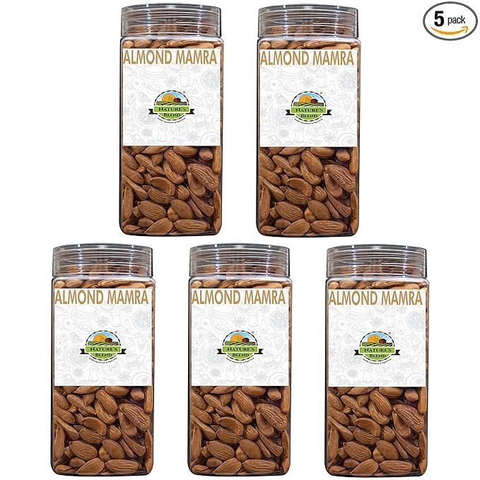 Nature's Blend Premium Whole Almond Mamra Selected 500 G Jar (Pack Of 5)