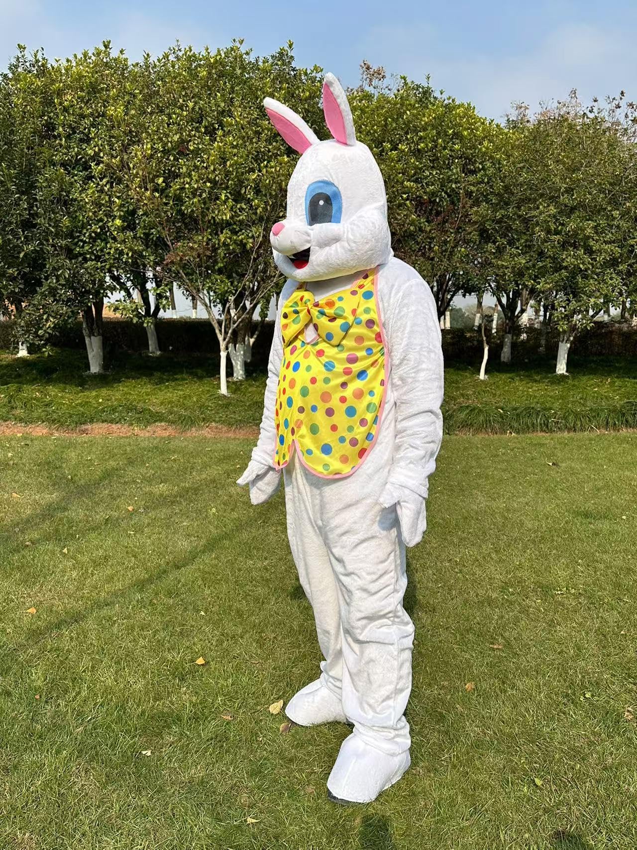 Wielkanocny królik króliczek maskotka kostium dla dorosłych Halloween fantazyjna sukienka, żółty, jeden rozmiar