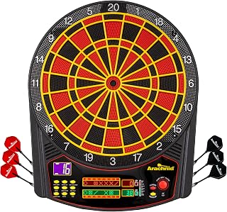 Arachnid Cricket Pro 450 Electronic Dartboard - 15.5" Regulation Size, 31 Games/178 Variations, LED Scoring & Heckler Mode