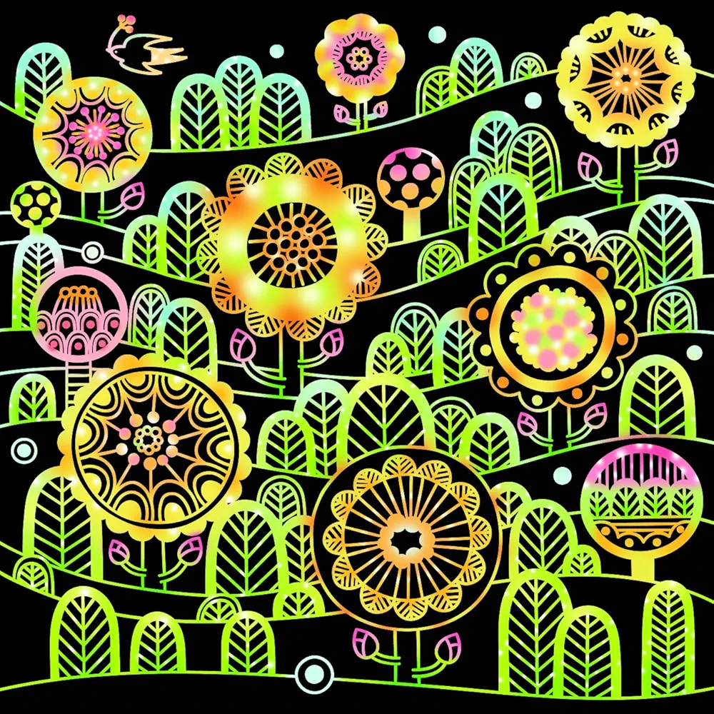 大人のためのヒーリングスクラッチアート Flower! Flower