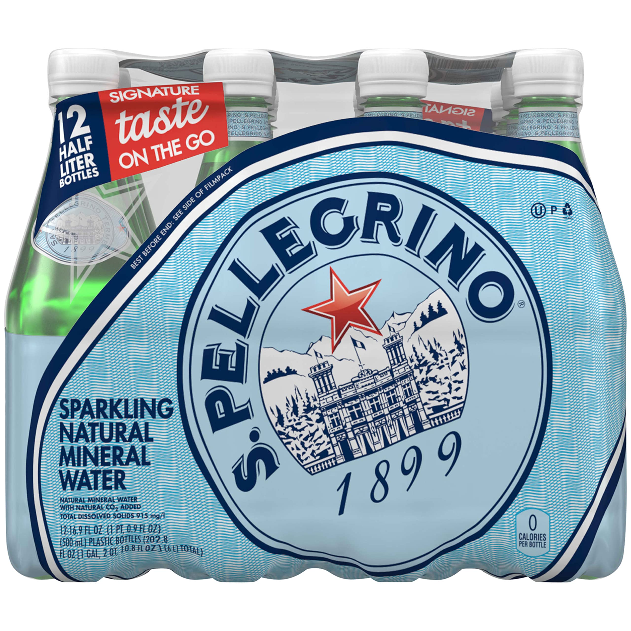 Buy S.Pellegrino Sparkling Natural Mineral Water, Plastic Bottles, 16.9