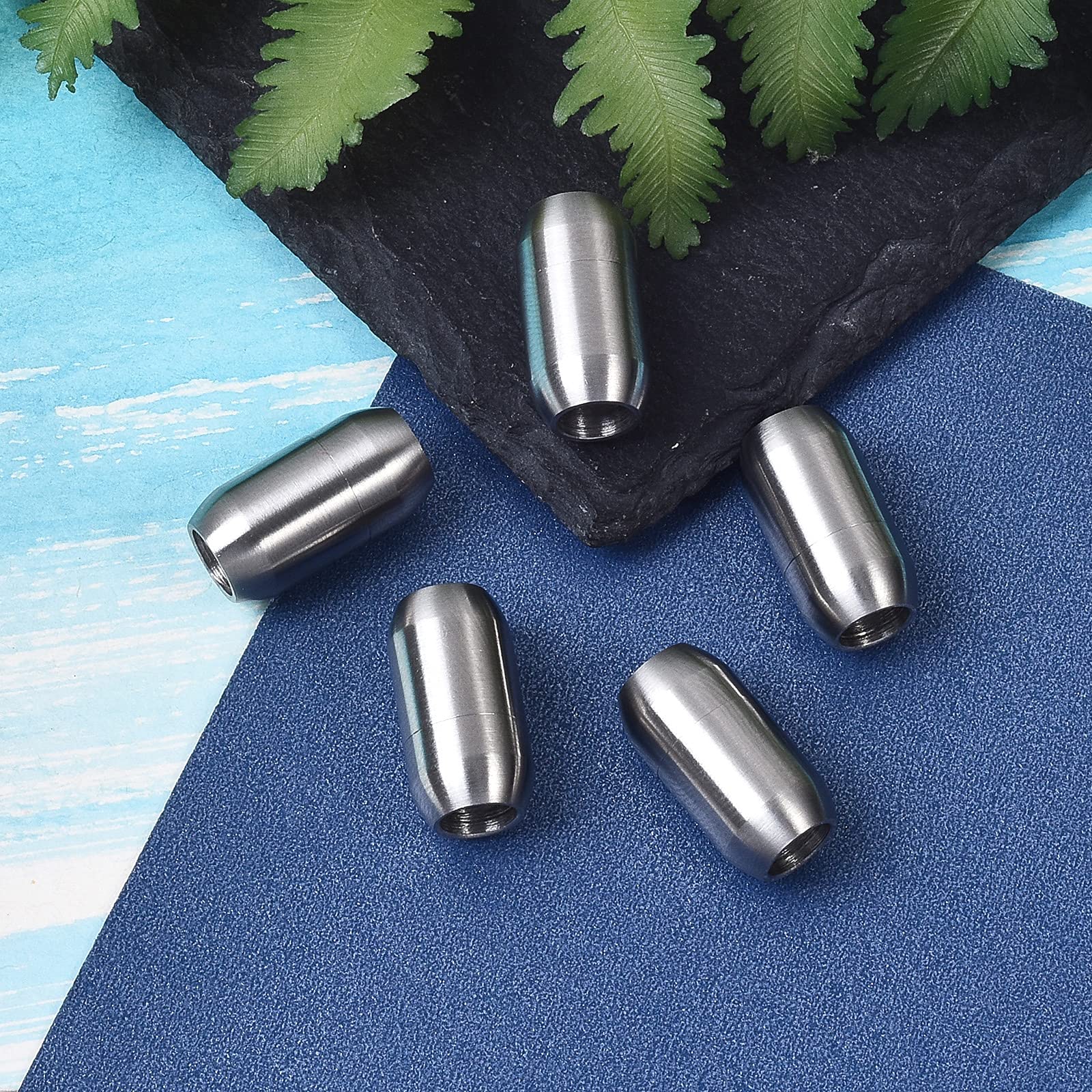 Airssory 10 Chiusure Magnetiche In Acciaio Inox 304 | Per Gioielli Fai Da Te | Foro 6 Mm | Superficie Opaca