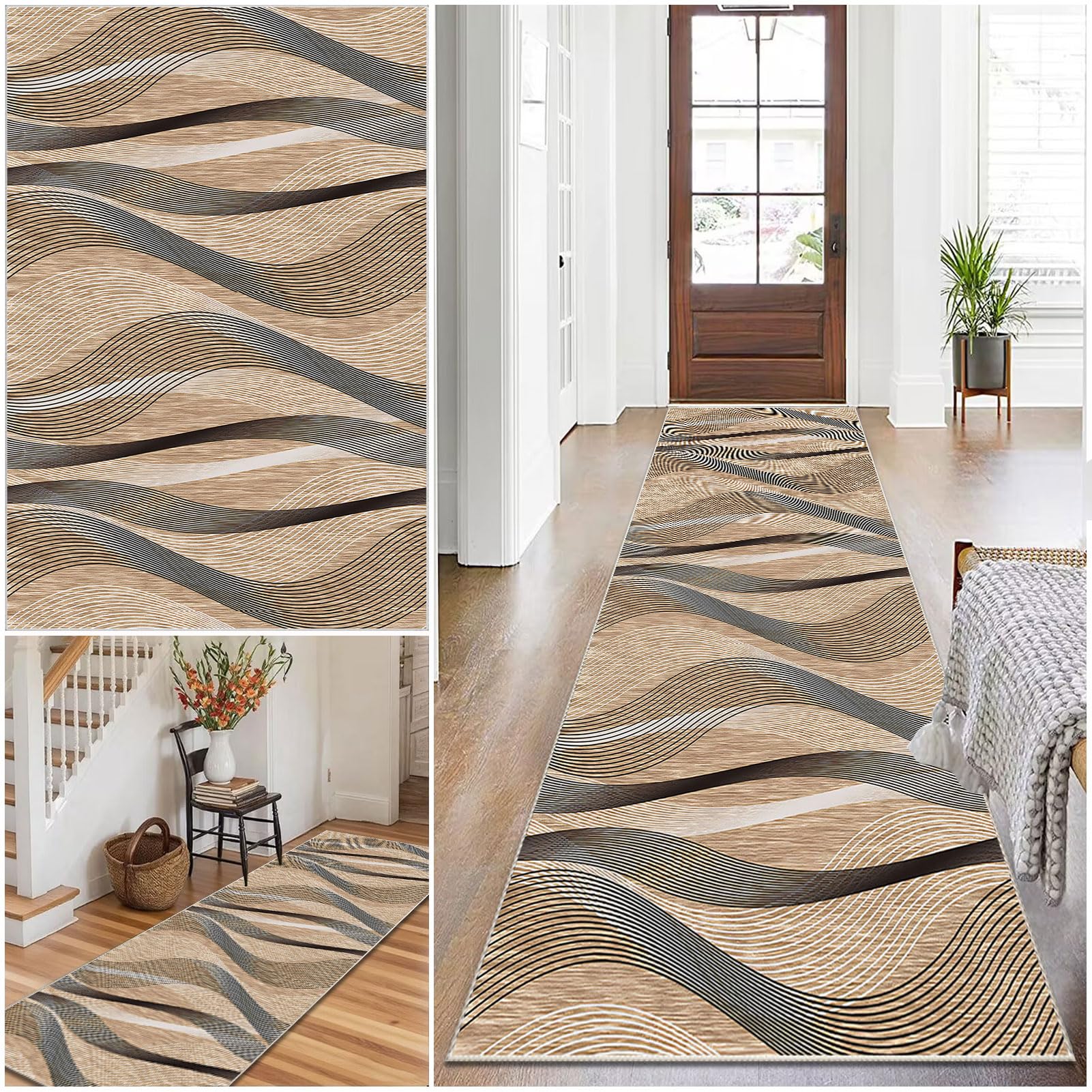 Carpet Runner for hallways Kitchen Runners Non Slip Washable Hallway Runner Long Hall Runner Kitchen Mats Rug Runners for Hallways Bedside Rugs for Bedrooms Entrance Laundry Bedroom 70 x 400 cm
