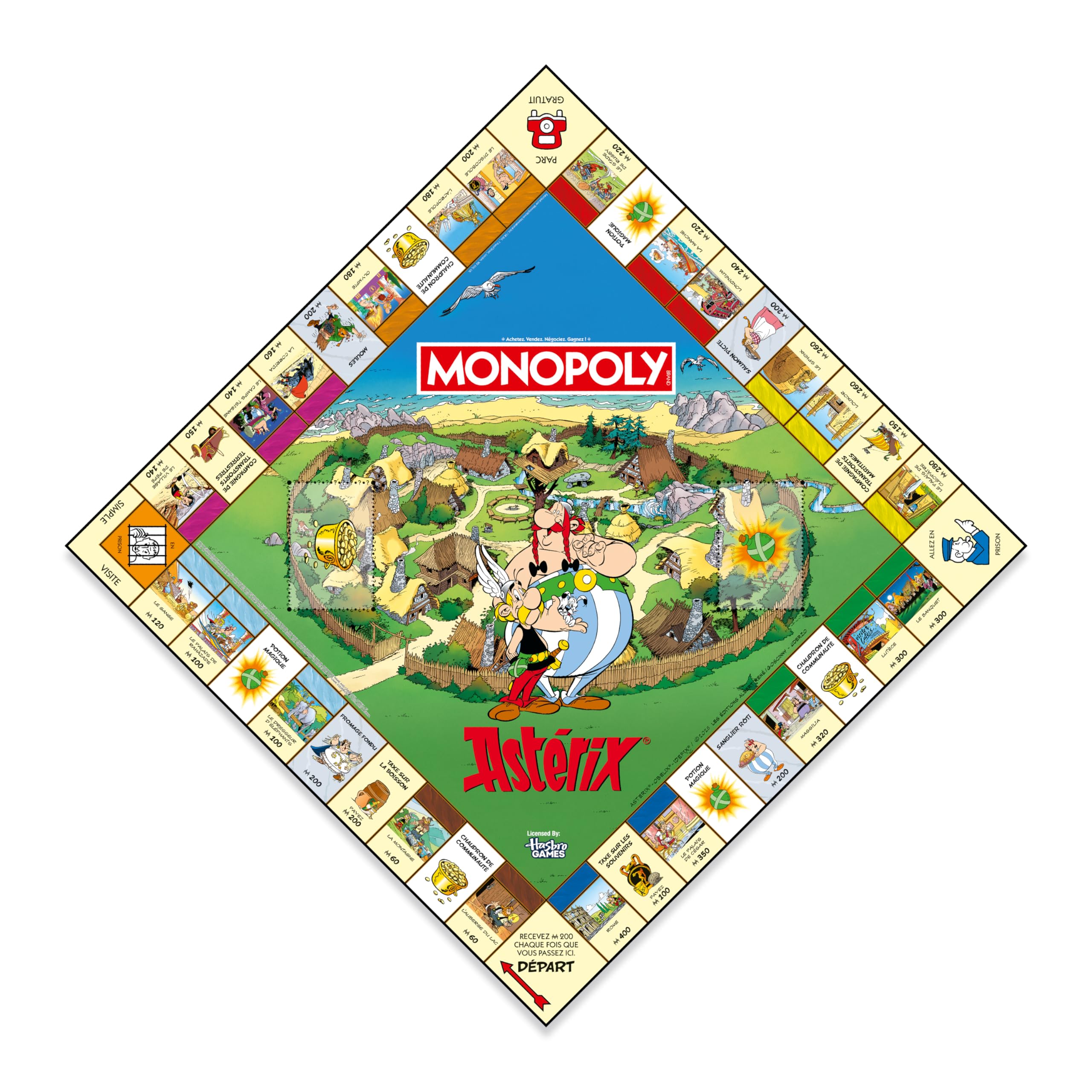 Winning Moves Monopoly Astérix - Juego de Mesa Familiar a Partir de 8 años - Juego de Mesa de 2 a 6 Jugadores - Versión Francesa