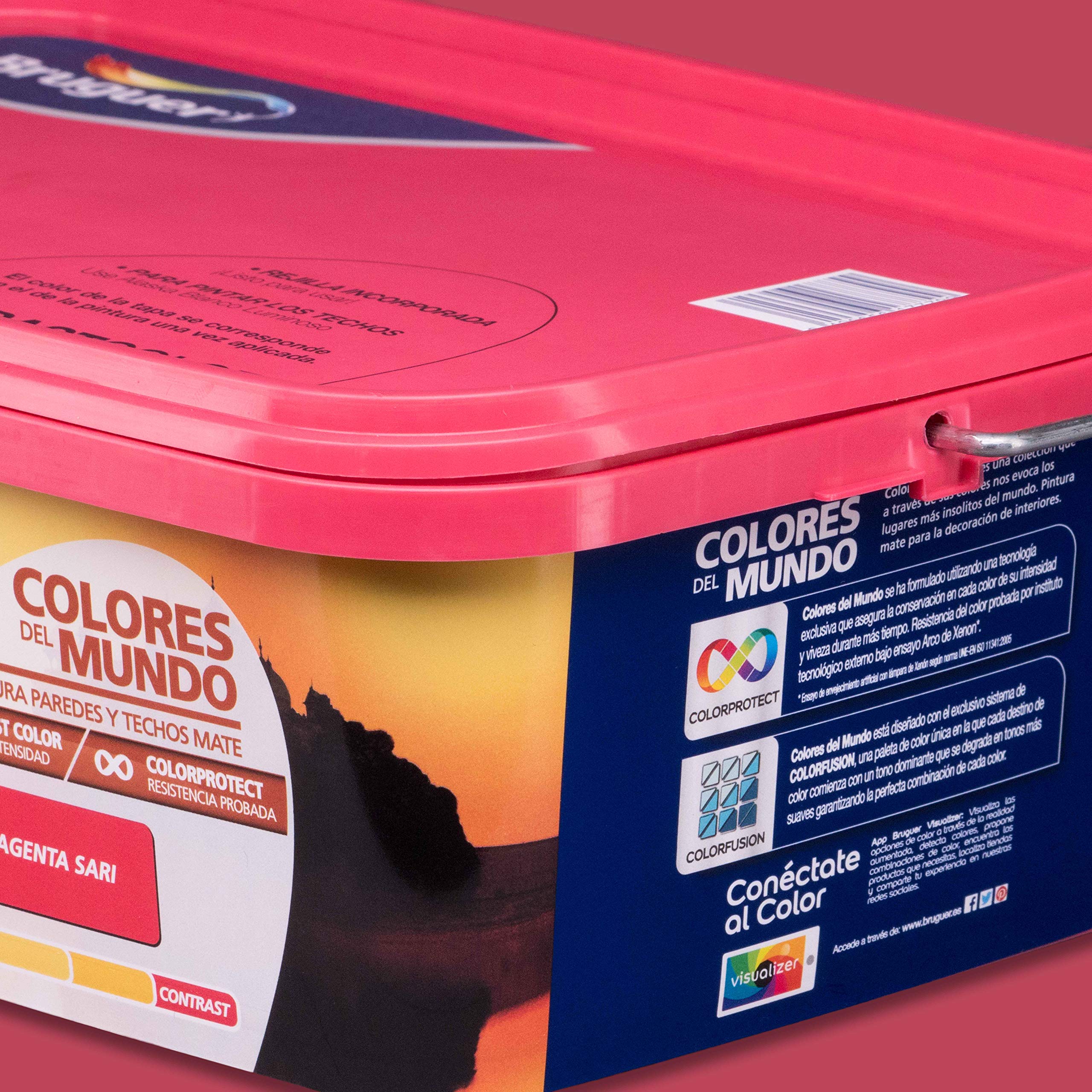 Bruguer Colores del Mundo Pintura para paredes monocapa India Magenta Sari 2,5 L