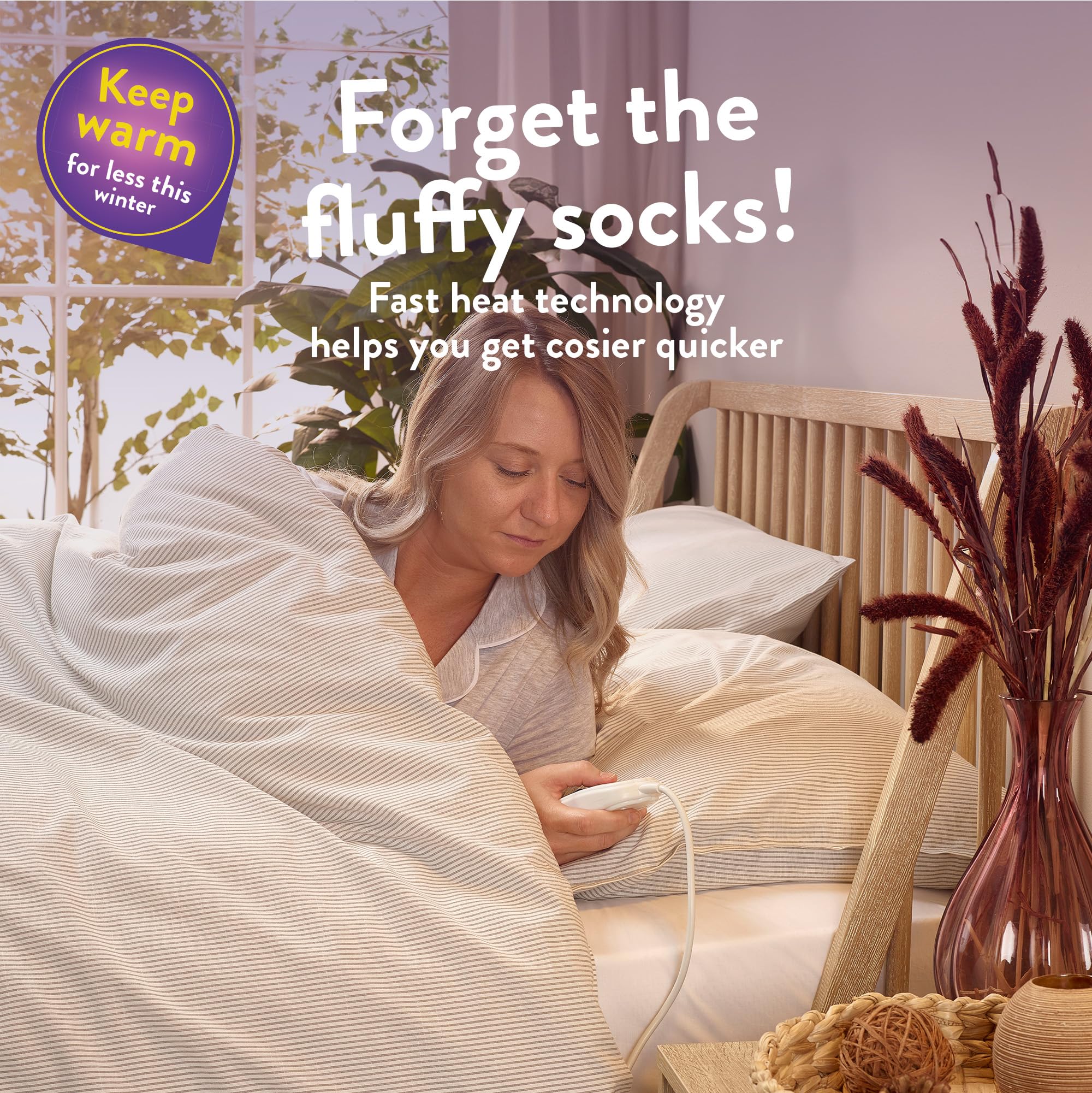 Slumberdown Wonderfully Warm Electric Blanket King Size - Dual Control  9-Heat Settings Luxury Heated Fleece Blanket for Bed with Auto Timer - Easy  Fit, Comfortable, Machine Washable (160cm x 150cm) : Amazon.co.uk: